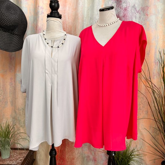 📌Max Studio & DR2 Two Plus Size Pull On Blouses - Basic Items - Picture 1 of 16